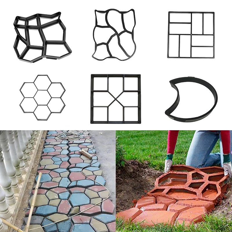 DIY пластиковая Прямоугольная форма для производства брусчатки для дома, сада, ходьбы, тротуара, бетонной тротуарной плитки, цемента, кирпича, камня, дороги, бетонной формы