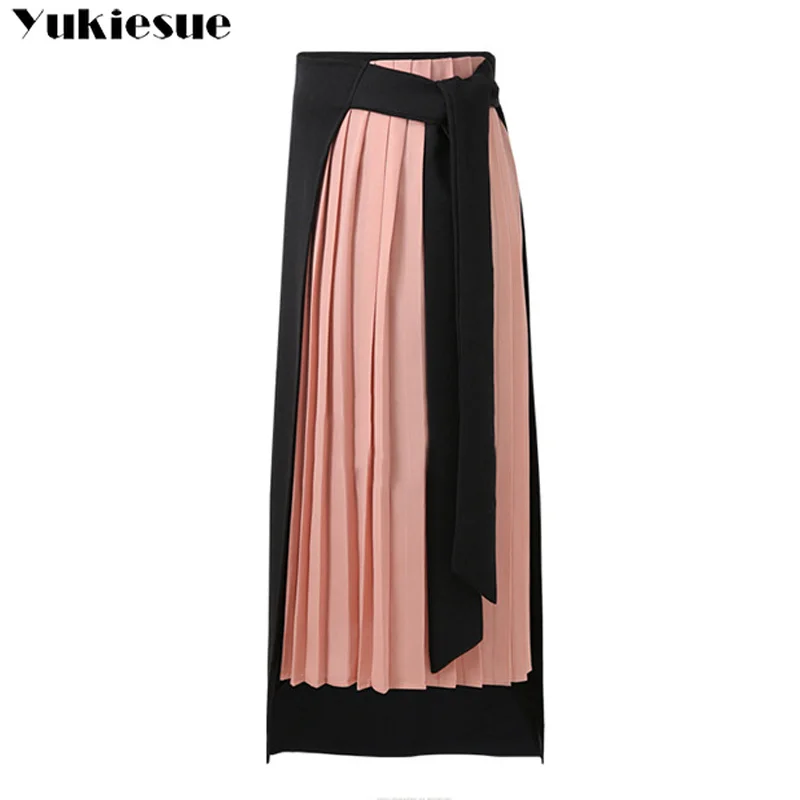 Высокая талия Женская юбка Юбки мода 2019 Асимметричная женская s плиссированная
