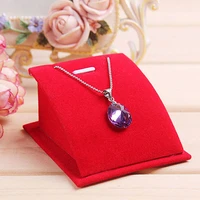 soft velvet jewelry necklace pendant drop chain display holder standing stand artificial leather composite board hasdurability
