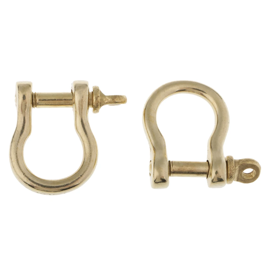 2Pcs Brass D-Rings Screw Horseshoe Buckle Ring Leathercraft Purse Belt Loop | Дом и сад