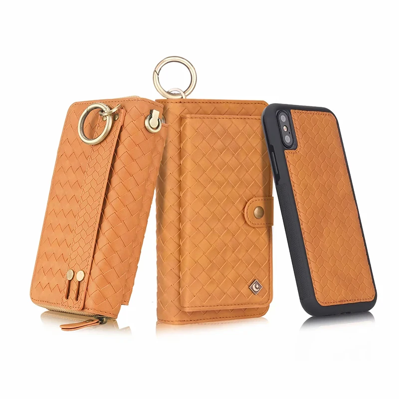 Brown 12 отделений для карт, чехол-кошелек на молнии для iPhone X, XR, XS, Max, 6, 6 S, 8, 7 Plus, чехол, Магнитный кожаный чехол, чехол для телефона, для iPhone 11 Pro - Цвет: Brown