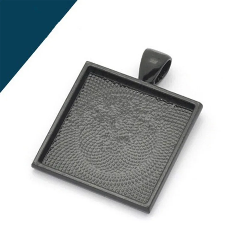 New10pcs DIY Square Pendant Cabochon Tray Base Lace Pendants Blank Bezel Settings Perfect Fit 25mm Glass Cameo | Украшения и
