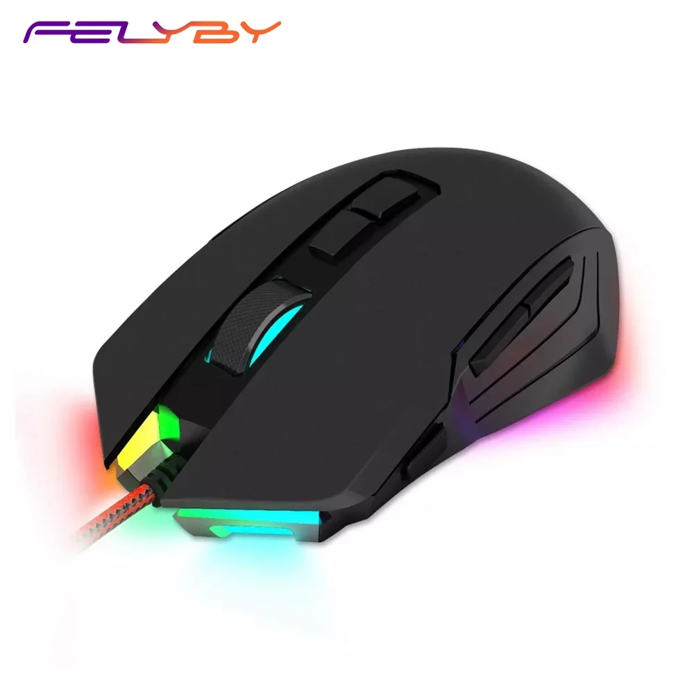 FELYBY Professional M715 5000 точек/дюйм 8 кнопок Регулируемая LED подсветка Проводная