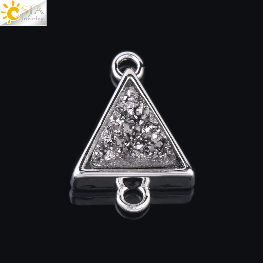 Женские Треугольные коннекторы CSJA серебристые с двумя отверстиями в виде