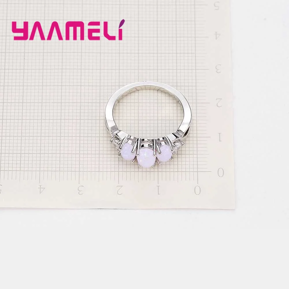 Новый Мода австралийским опалом кольца для Для женщин 925 пробы серебро Обручение