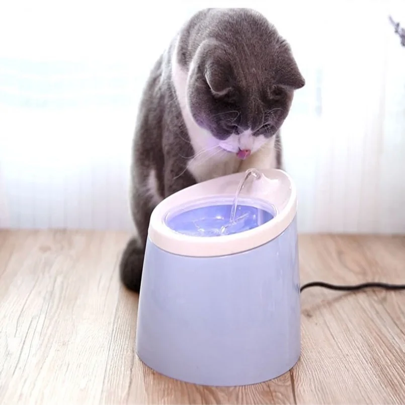 Кошка Собака автоматической светодиодный Электрический фонтан ПЭТ Чаша