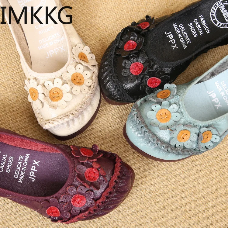 Женские лоферы ручной работы на плоской подошве повседневные туфли из