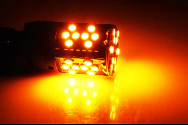IJDM(4) Canbus Error Free 7440 светодиодный No Hyper Flash 21 Вт янтарно-желтый W21W T20 светодиодный Сменные лампы для автомобильных указателей поворота