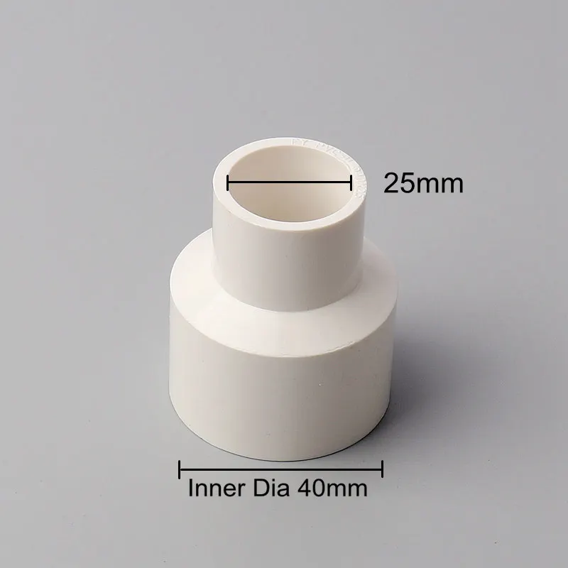 40x25mm 2 шт. ПВХ снижение прямой разъем белый внутренний диаметр 20 мм 25 мм 32 мм 40 мм Сад Микро капельного орошения системы - Цвет: 40x25mm