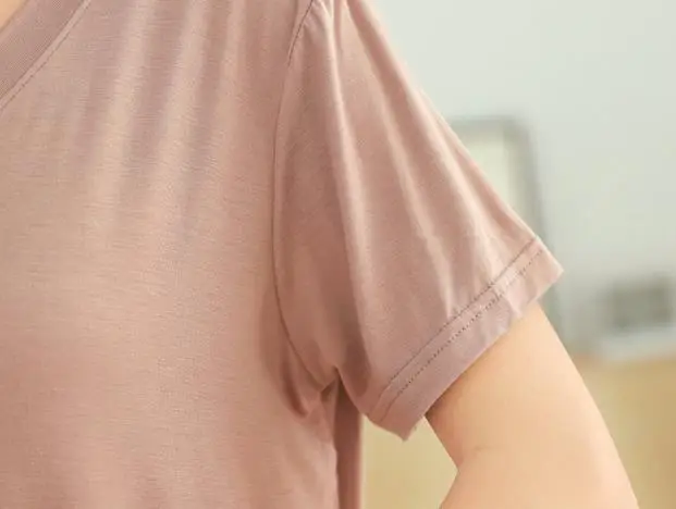 Летнее длинное женское пляжное платье до середины икры Vestidos с v-образным вырезом и коротким рукавом, повседневное домашнее платье из модала