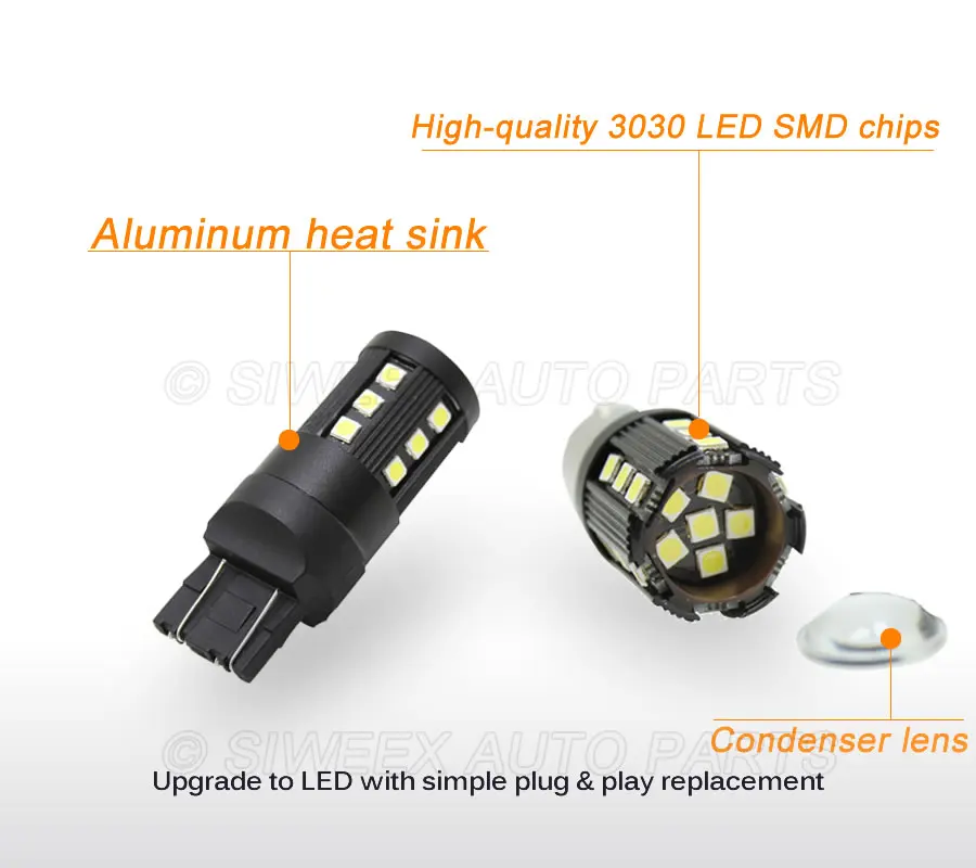 

1 Pcs BA15S 1156 BAY15D 1157 7440 7443 3030 24 SMD P21/5WBase Type Led Bulb Parking Driving Backup Turn Tail Light White 12V DC