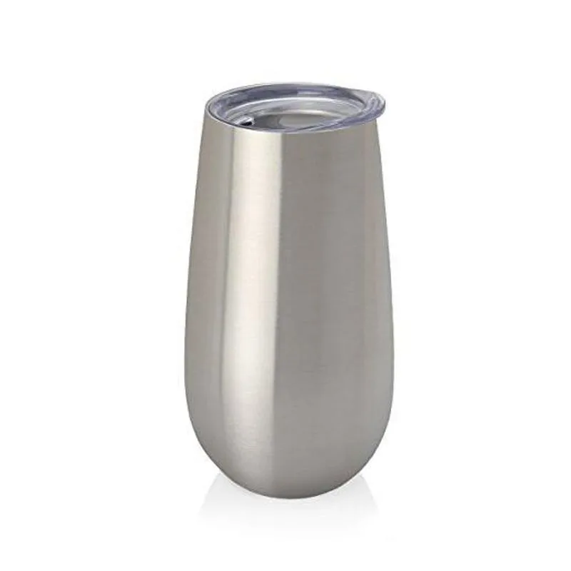 Quevin10pcs 6oz яйцо чашки бокалы для вина стаканы stemless Роза из нержавеющей стали с