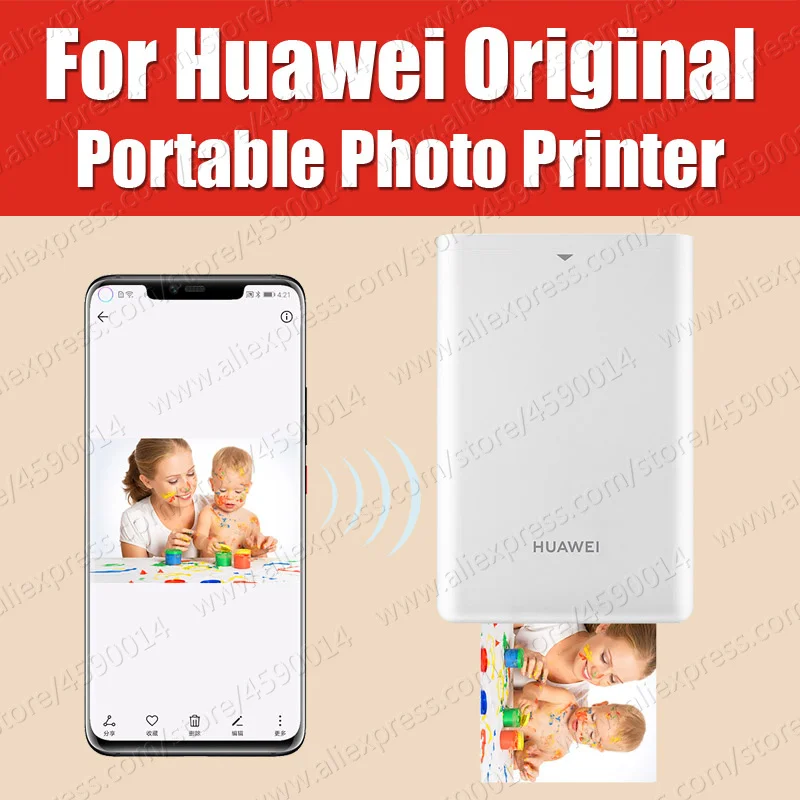 AR принтер 300 точек/дюйм huawei Zink портативный фотопринтер Honor Карманный принтер Bluetooth 4,1 Поддержка DIY поделиться 500 мАч