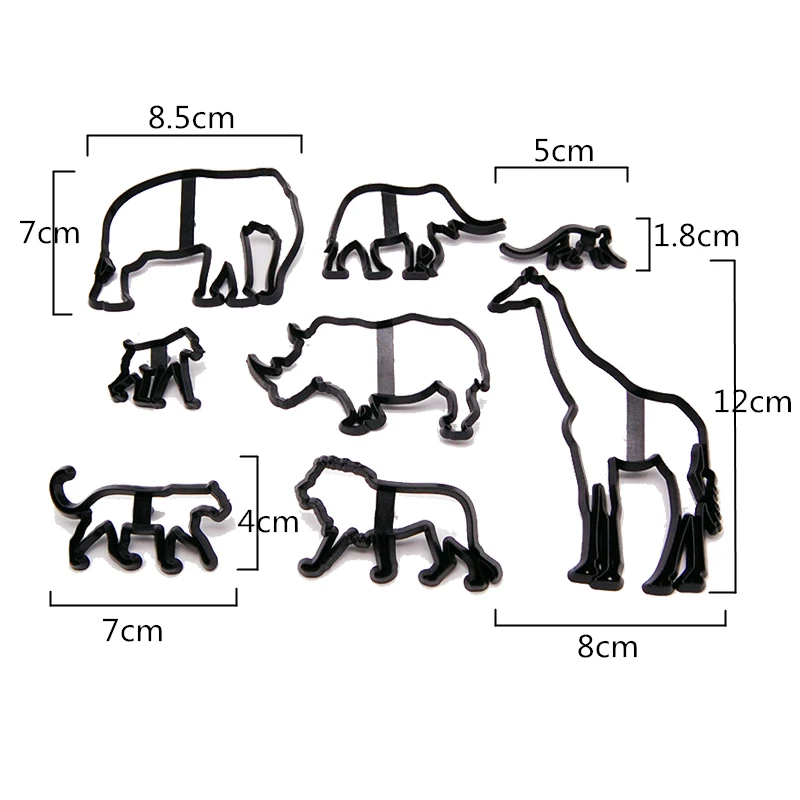 8 шт. пластиковые формочки для печенья в виде животных форма торта стиле сафари