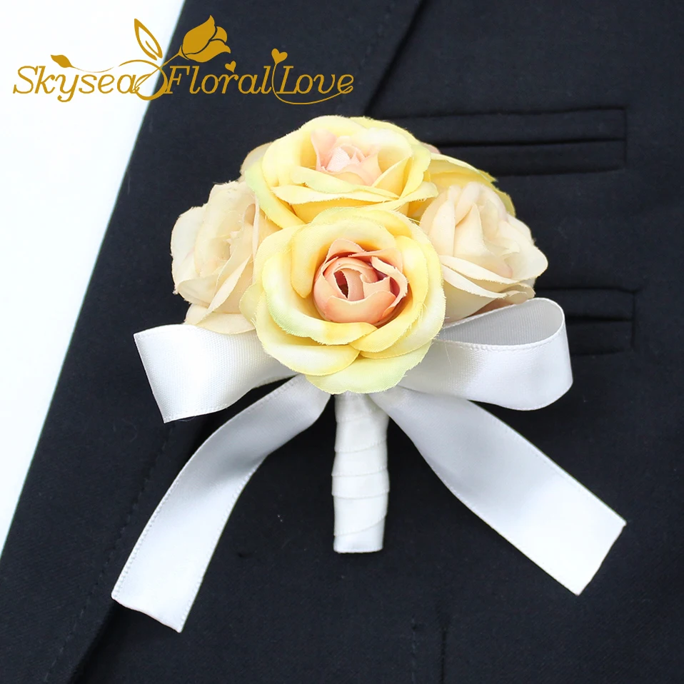 Бутоньерки на выпускной для жениха Свадебные бутоньерки и новинка 2018 цветок