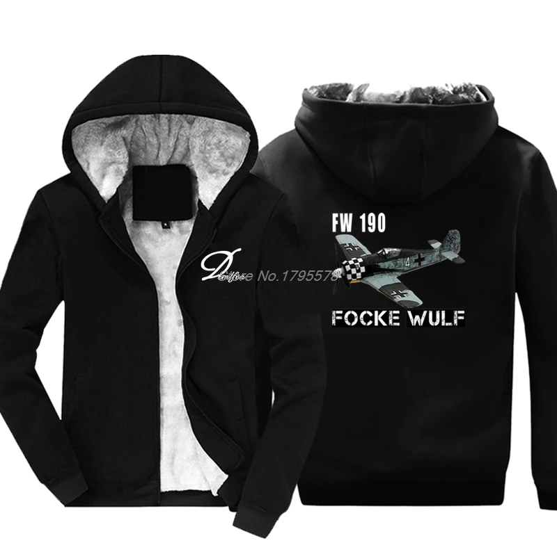 Новая зимняя Крутая толстовка с капюшоном модель Fw 190 года немецкий самолет