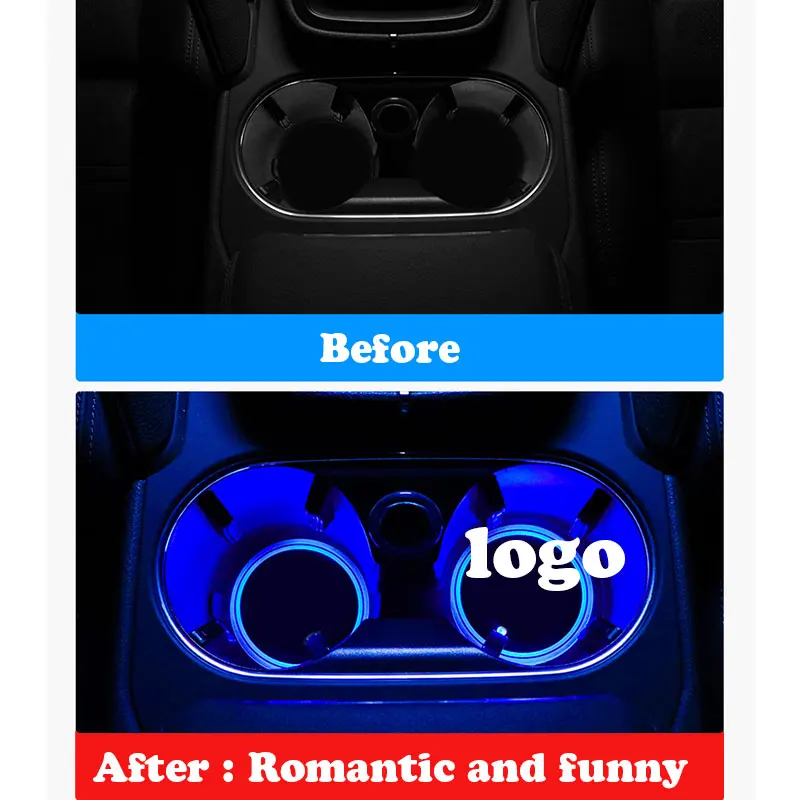 2X автомобильный световой подстаканник для мустанга 2018 2016 2015 2017 Эмблема