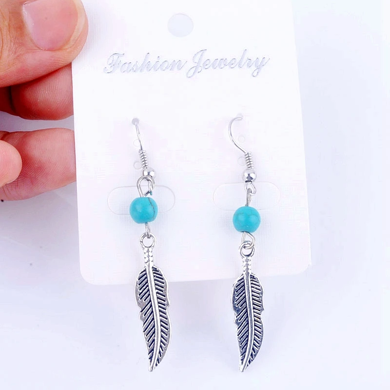 Новинка 2016 посеребренные висячие серьги с поперечными перьями для женщин и