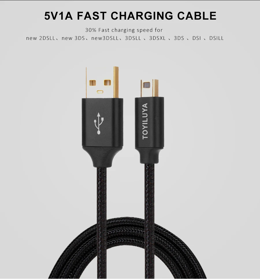 2 м золото черный, серебристый цвет игра зарядка через usb Удлинительный кабель с Мощность данных Зарядное устройство кабель для Nitendo для New 2dsll, 3DS, 3dsll, 3dsxl, D-SILL