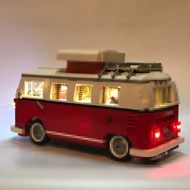 MOC Creative Creator Series T1 Campering Van LED Building Block светильник набор детские игрушки для детей