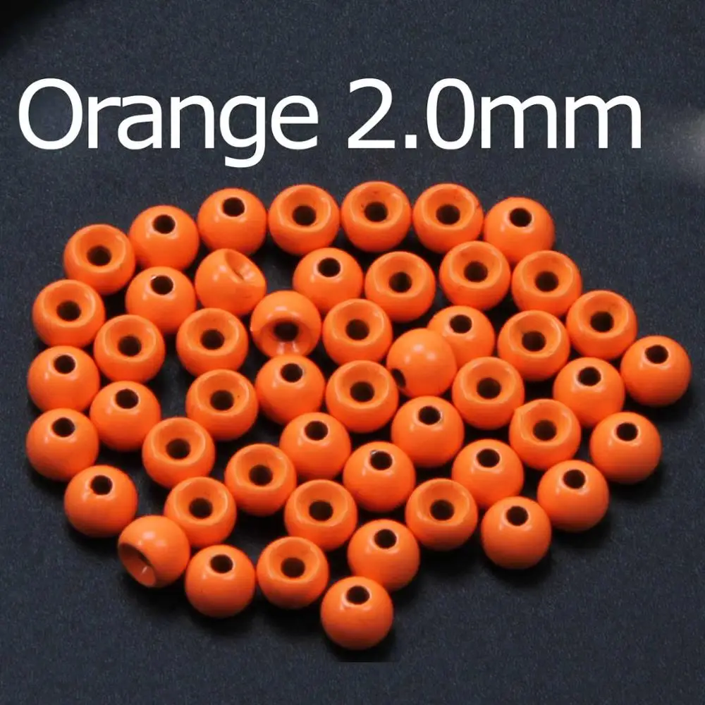 2O Angler Dream 100 шт 2,0-4,65 мм оранжевый/желтый/розовый мухобойка вольфрамовые Бусины круглые Нимфа голова мяч мухобойка материал - Цвет: 2O