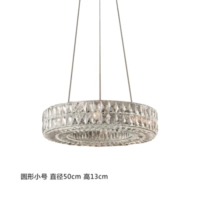 Round diameter 50CM Светодиодный светильник в современном стиле, хрустальные люстры, круглая хрустальная люстра Halo - Цвет корпуса: Round diameter 50CM