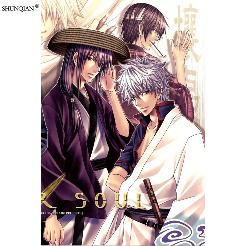 Gintama постер из шелковой ткани печать плаката ткань плакат пользовательские Атлас