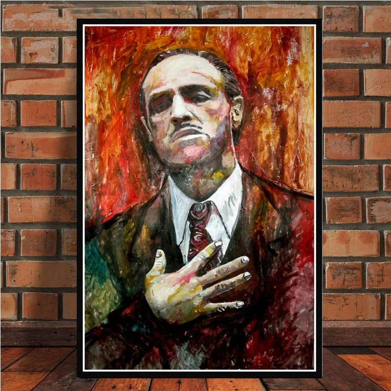 0009 The Godfather Movie Marlon Brando Al Pacino плакат настенный художественный Рисунок плакаты и принты холст живопись для комнаты домашний декор - Цвет: 0009