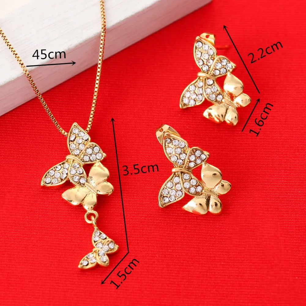 Ментальные милые бабочки золотые Африканские животные кулон ожерелье наборы