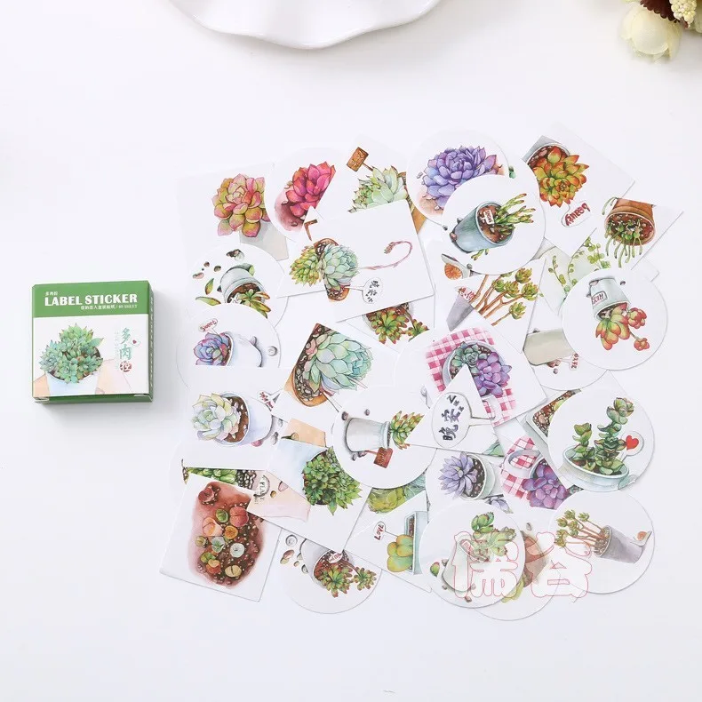 1 коробка(40 шт.) kawaii DIY животного Кот цветочным узором стикер 43*43 мм Геометрия декоративные ленты герметик канцелярские наклейка подарок 06469 - Цвет: 3