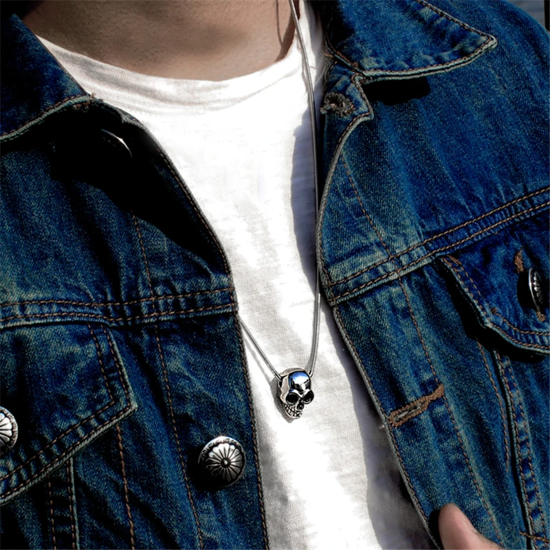 Готические панковские подвески в виде черепа из нержавеющей стали змея чокер со