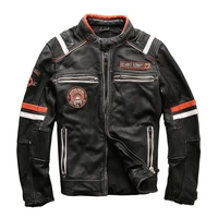 read description mens high quality cow outerwear cattlehide genuine leather vintage rider jacket nl 1628