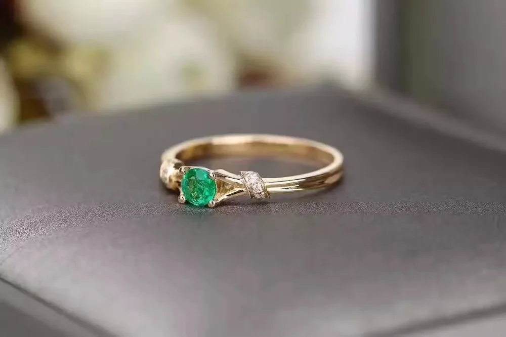 Женское кольцо из серебра 925 пробы с натуральным изумрудом 4 х4 мм|fine jewelry|gemstone