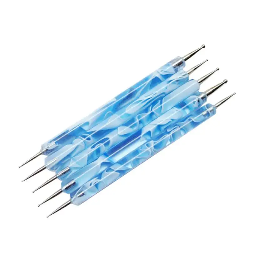 5 шт. набор кистей для точечной живописи двухсторонний акриловый УФ гель ногтей с