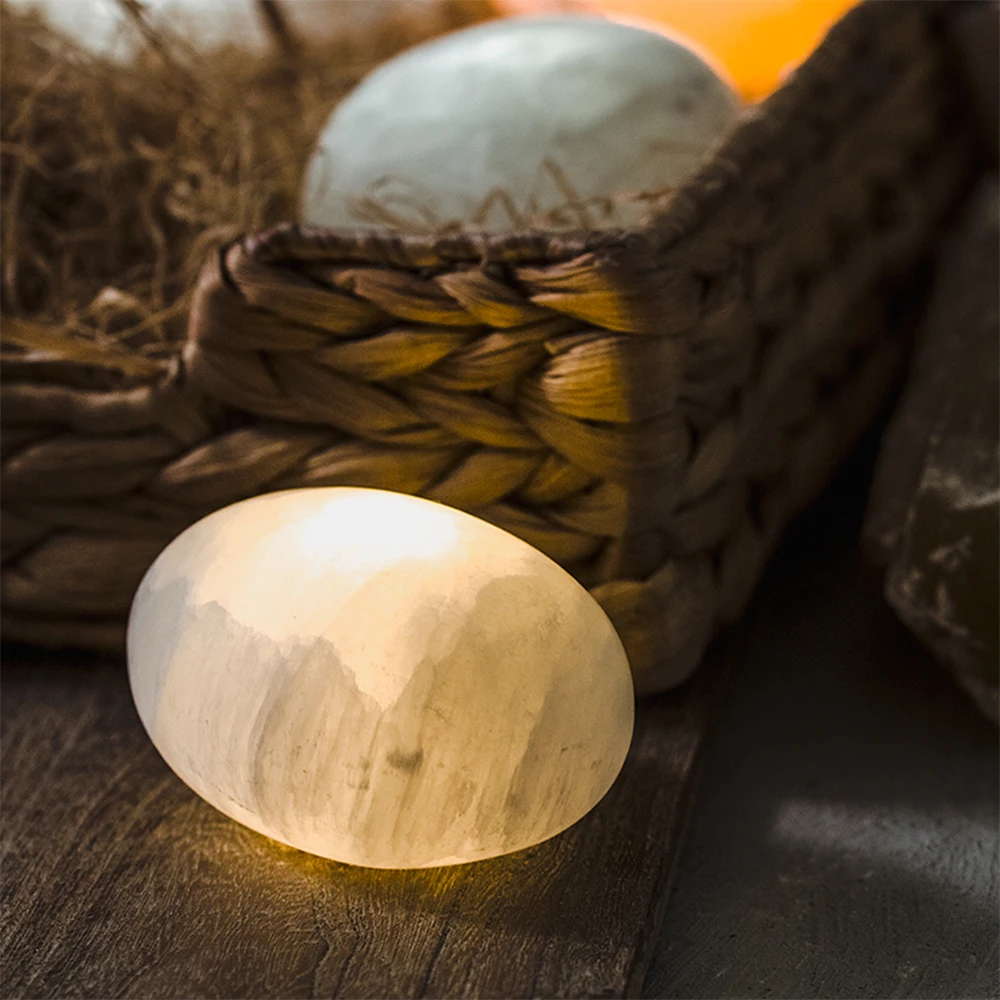 Миниатюрный Креативный светодиодный ночник Stone egg для общежития романтическая