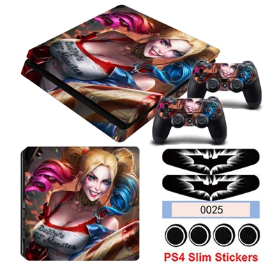 Игра "," Харли Квинн "PS4 тонкие наклейки для Playstation 4 Slim консоли и контроллер кожи наклейки защитный Стикеры - Цвет: YSP4S-1031
