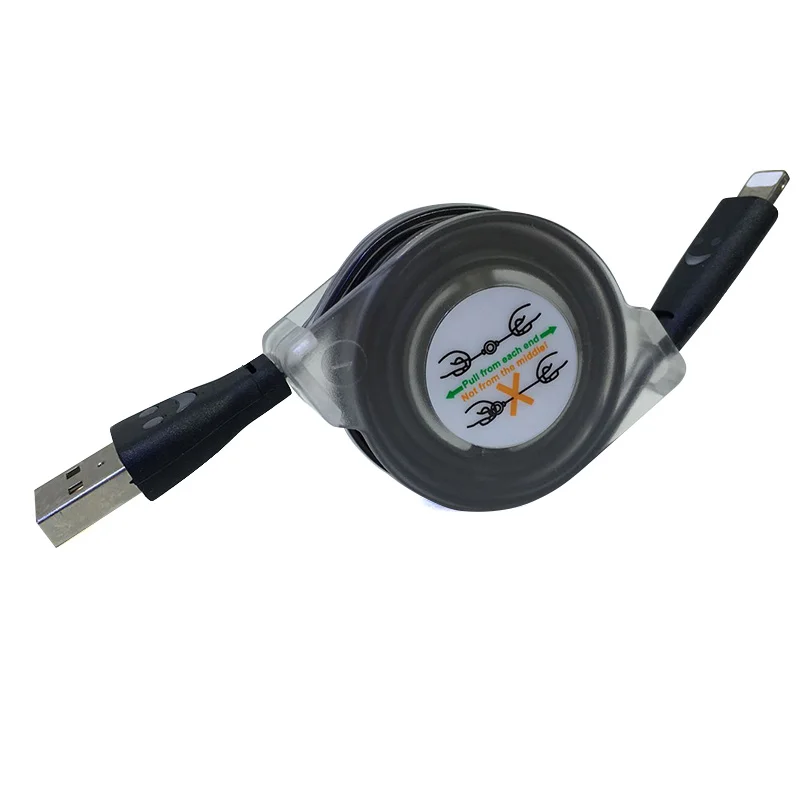 Высокое качество Выдвижной миниатюрный мобильный телефон USB кабель для зарядного устройства 8 pin USB зарядный кабель подходит для iPhone с светодиодный