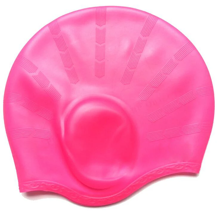 Hot pink Для женщин, мужчин, детей, детей, для плавания, бассейна, воды, спорта, водонепроницаемый силиконовый, для дайвинга, для плавания, ming cap, для защиты длинных волос, Ушная чашка, шапочка для плавания, s Hat - Цвет: Hot pink
