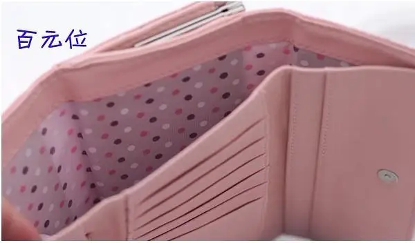 Женская синтетическая кожа PU карты твердые кнопка горошек открытым молнии