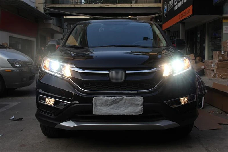 Головной свет аксессуары автомобильный Стайлинг для Honda CR-V светодиодный фары для CRV светодиодный DRL Bi-Xenon H7 hid комплект angel eye ближнего света
