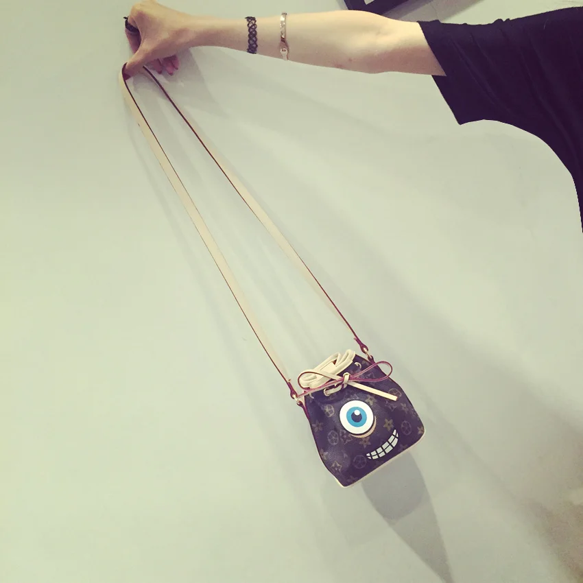 Женская сумка для очков mini 2016 Весенняя сумка-ведро с принтом через плечо