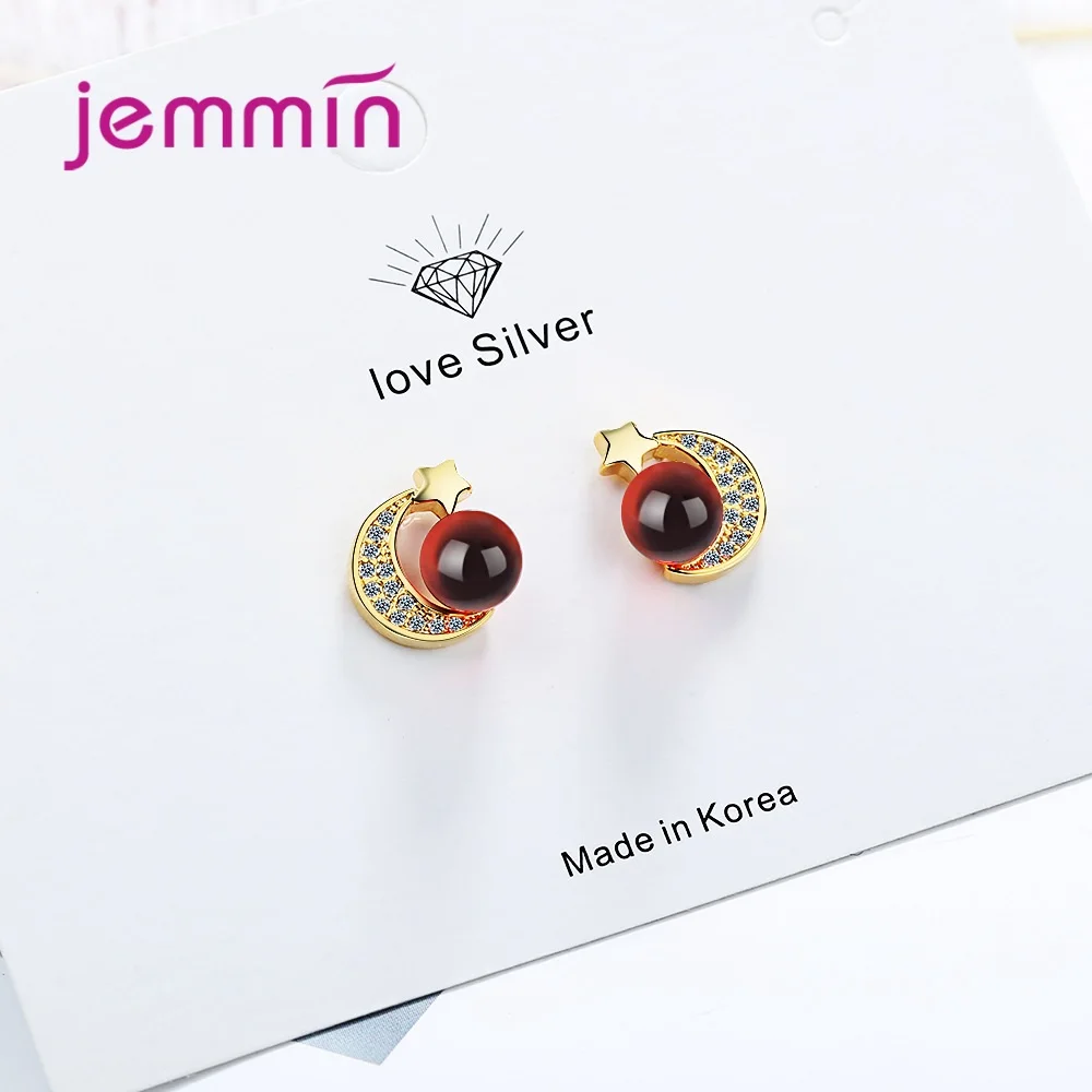 Бесплатная доставка новые серьги золотистого цвета Луна &amp Звезда