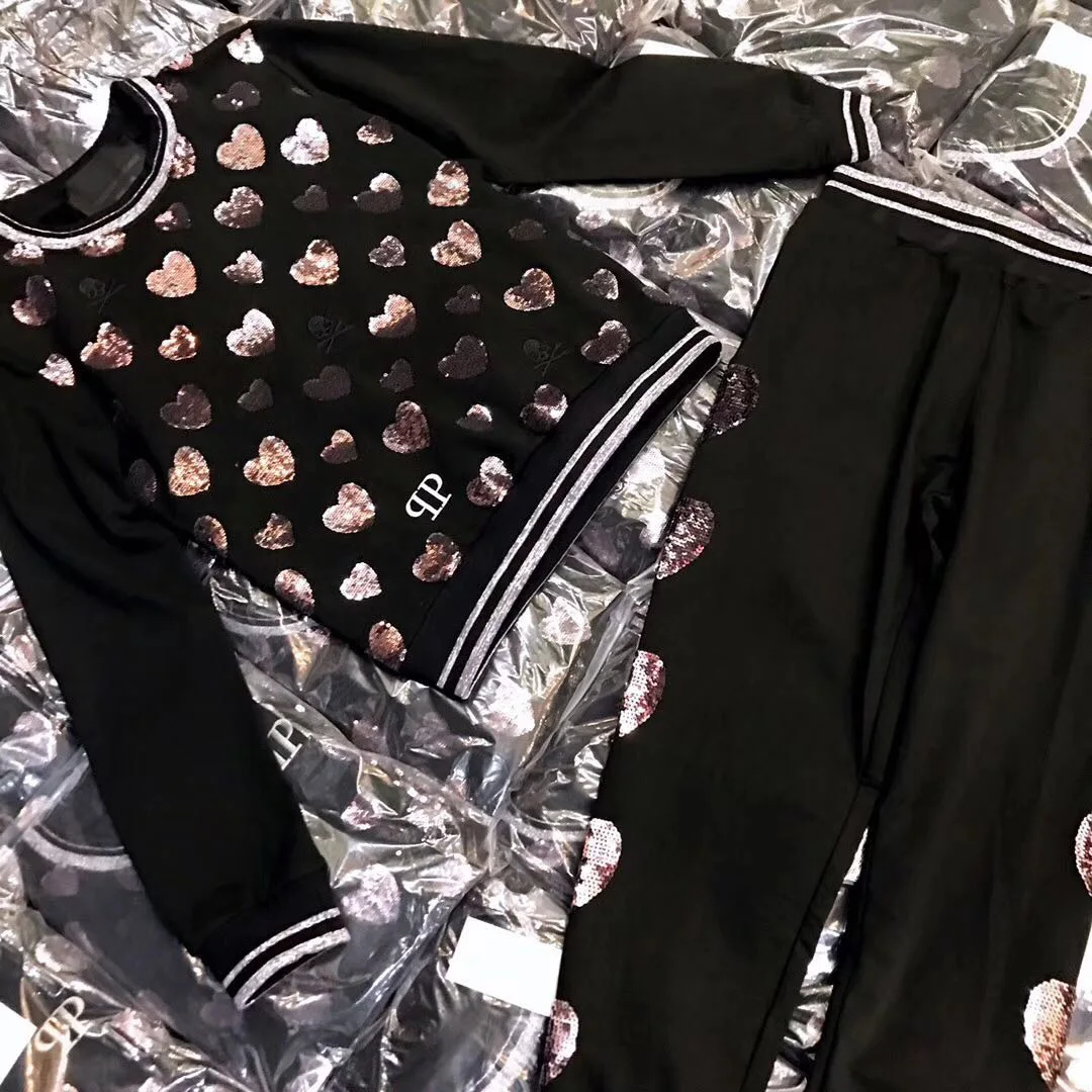 Женский хлопковый комплект из двух предметов повседневный с круглым вырезом и