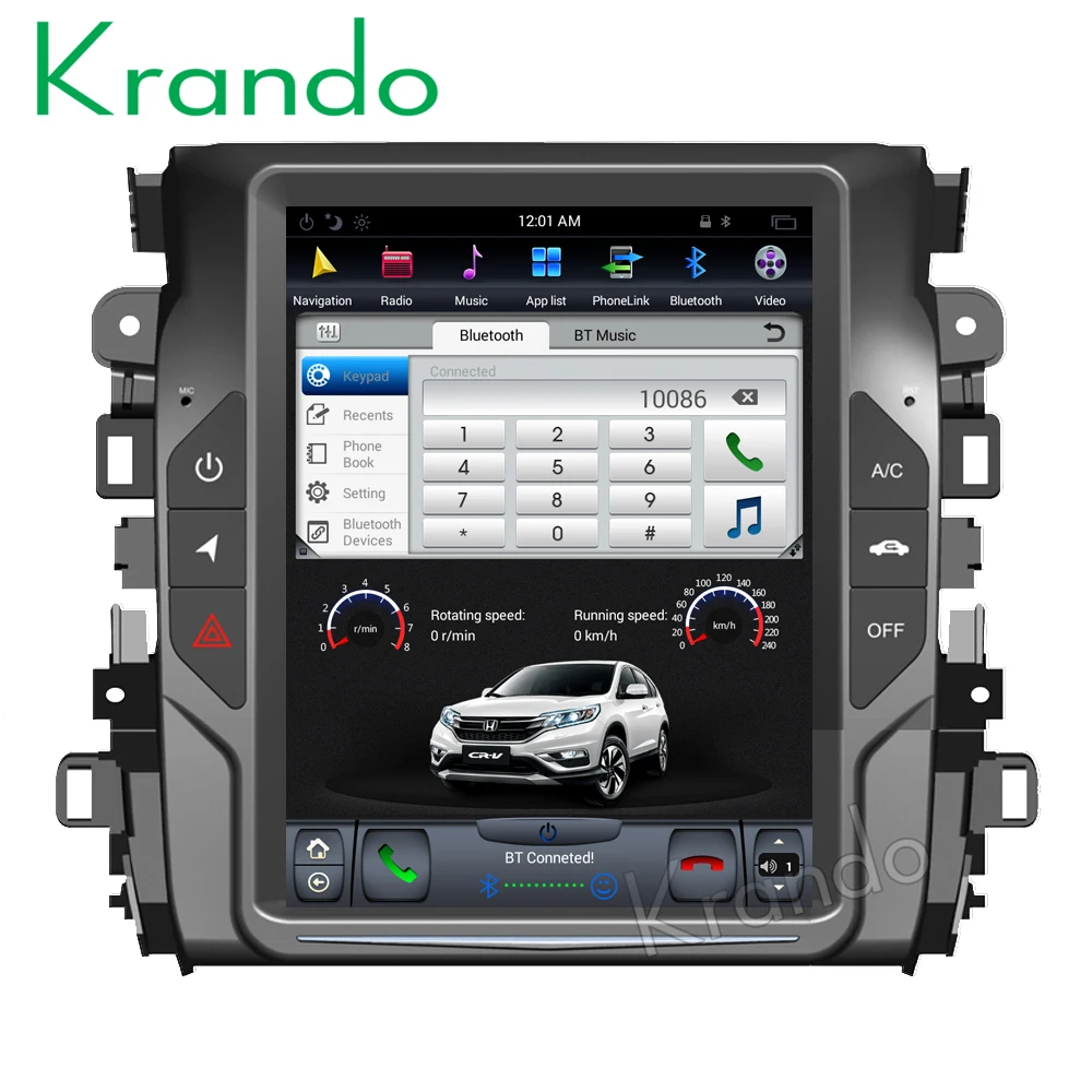 Krando Android 8,1 10," Tesla вертикальный экран Автомобильная Радио мультимедийная система для Honda Crown Avancier навигационный плеер