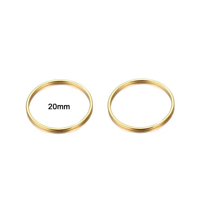 gold 20mm 20 шт. золотого и серебряного цвета из нержавеющей стали круглое кольцо амулеты для самостоятельного изготовления ювелирных изделий Круглые амулеты кулон подарок на Хэллоуин - Окраска металла: gold 20mm