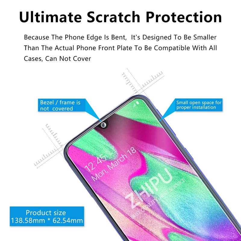 Закаленное стекло для samsung Galaxy A40 защитное 2.5D 9H закаленное SM A405F/DS защитная