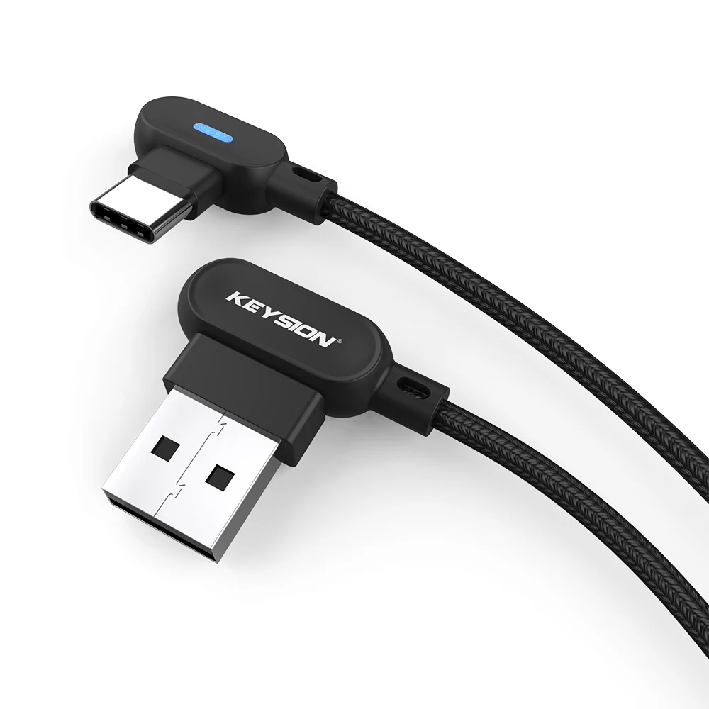 Черный KEYSION l-тип usb type-C кабель для xiaomi redmi note 7 USB-C мобильный телефон Быстрая зарядка кабель для samsung S10 S9 S8 Plus - Цвет: Черный