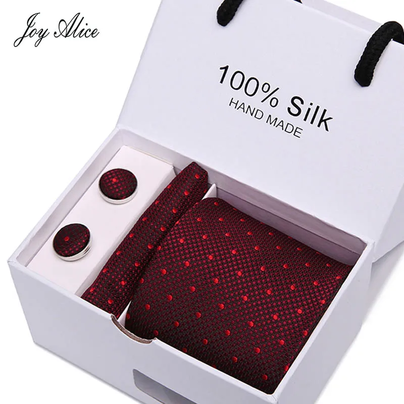 

Joy alice Mens Tie Set With Gift Box Classic Silk Jacquard Woven Men Neck Ties Hanky Cufflinks Set For Wedding Business Party