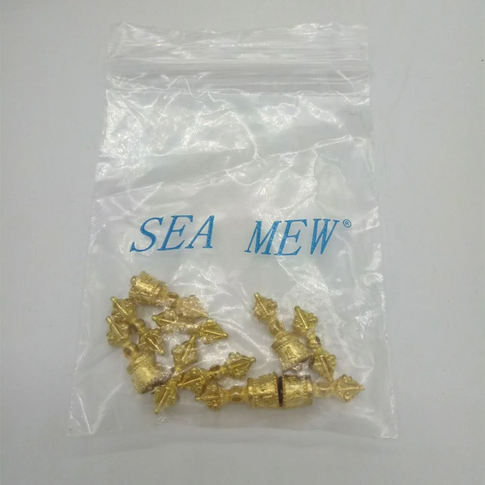 SEA MEW 5 комплектов 8*20 мм винтажные Тибетские буддийские чистые латунные