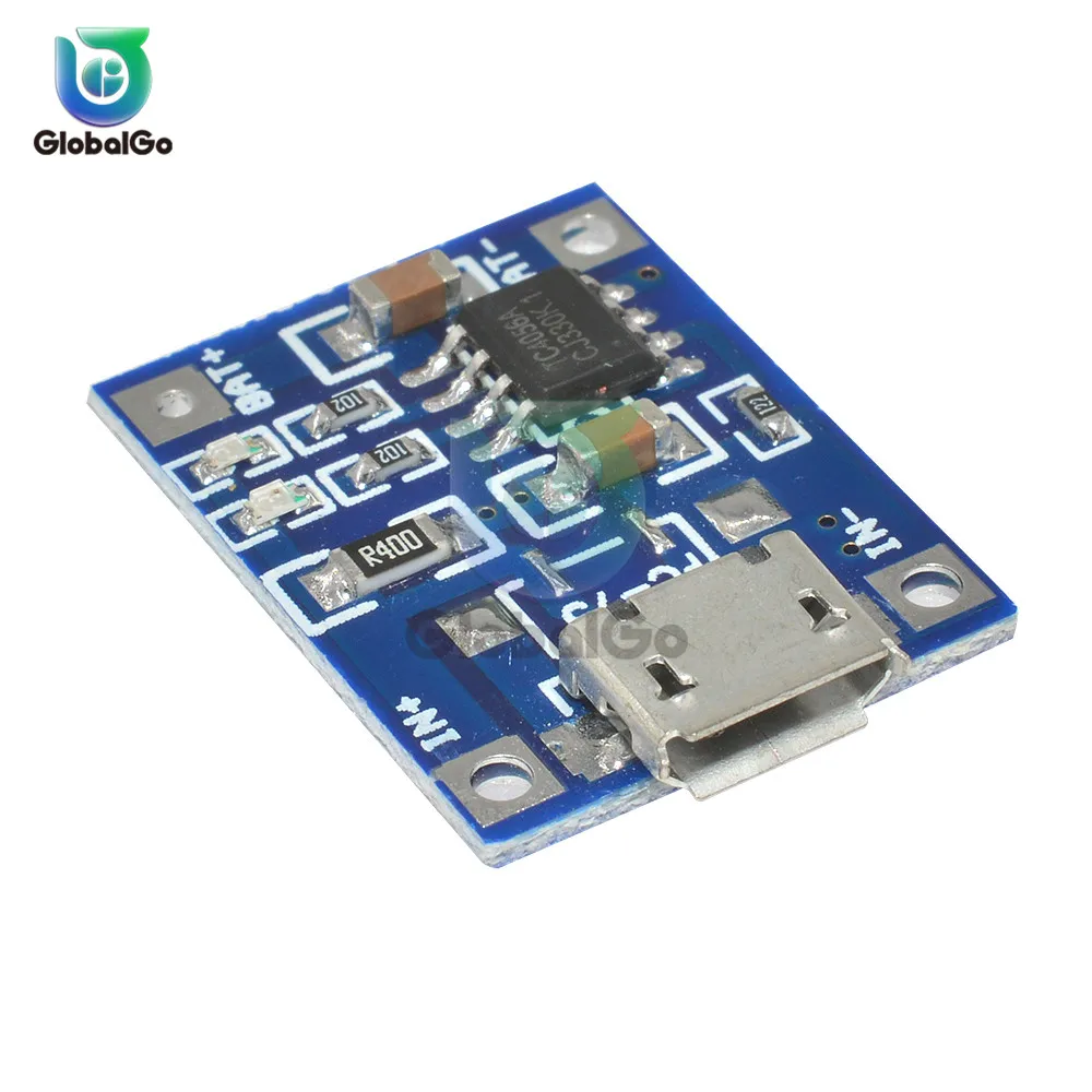 2 шт./лот Micro USB 5 V 1A 18650 TP4056 литиевый модуль зарядного устройства аккумулятора